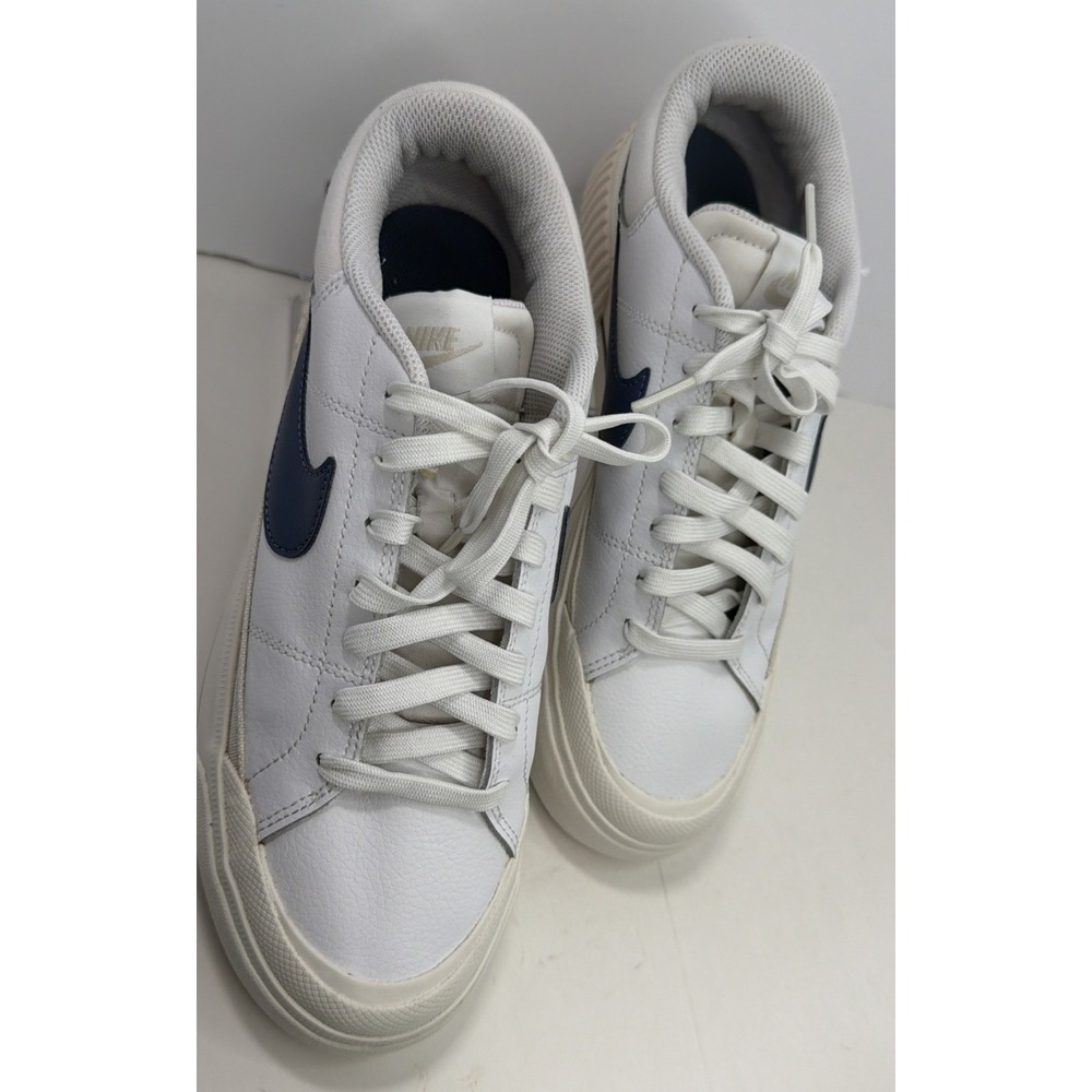 Size 9 - Nike Court Legacy Lift White Diffused Blue Platform Sneakers DM7590-104 - Picture 14 of 16